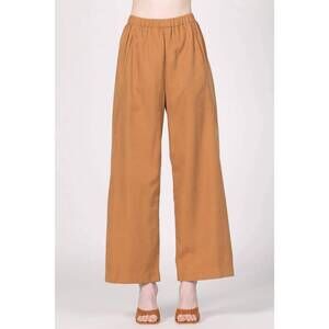 NEW ANOTHER LOVE micro-suede paris wide leg pant in brown